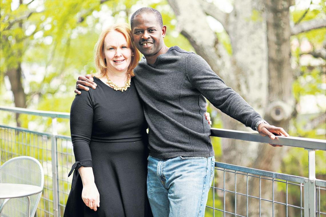 ADF executive director Jodee Nimerichter left, and her husband Gaspard Louis, a dancer, choreographer and director of ADF's Project Dance at ADF's Samuel H. Scripps Studios in Durham April 23, 2018. Louis also runs his own dance company, Gaspard & Dancers.