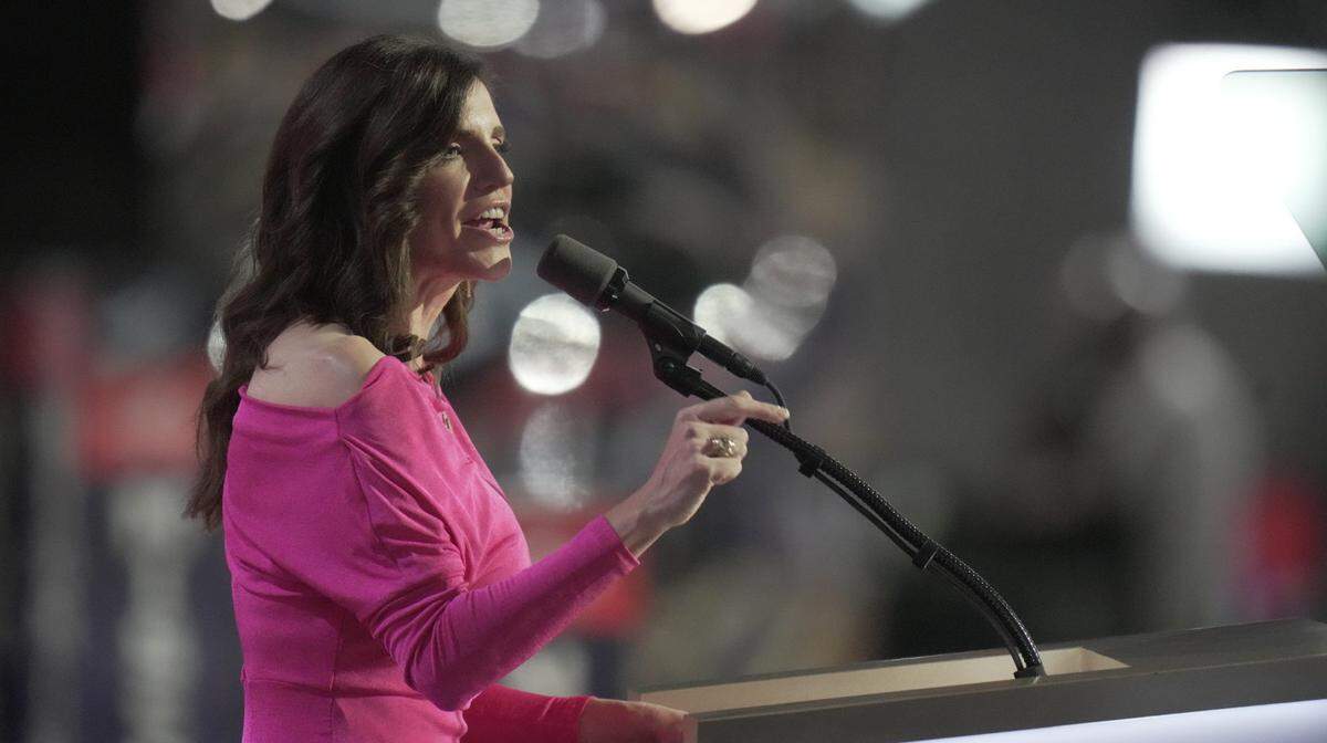 Rep. Nancy Mace, R-S.C. speaks during the third day of the Republican National Convention at Fiserv Forum. The third day of the RNC focused on foreign policy and threats.