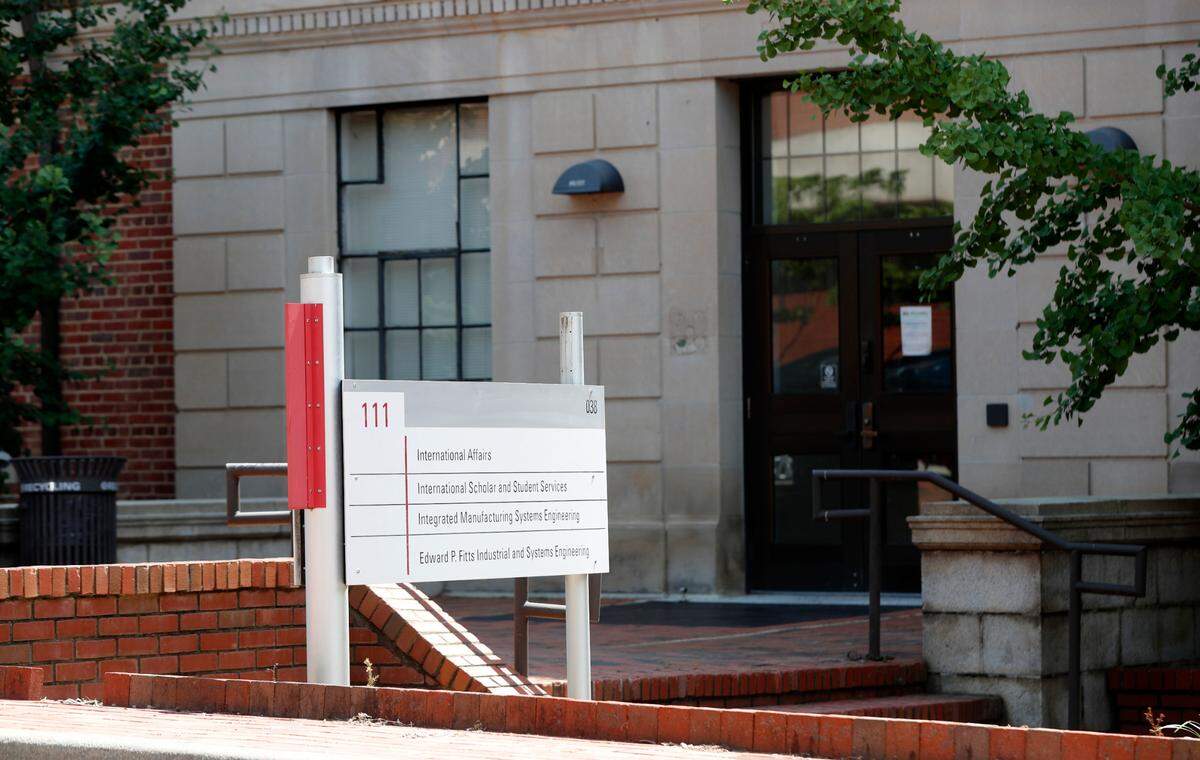 N.C. State University trustees voted to remove the name on Daniels Hall, at 111 Lampe Drive on the campus of N.C. State, during a special meeting Monday, June 22, 2020.