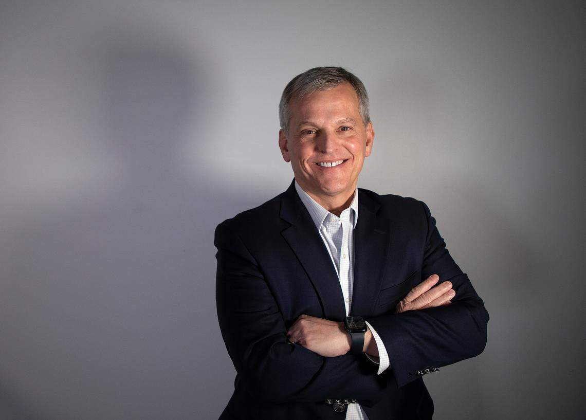 Attorney General Josh Stein, a candidate in the Democratic primary for North Carolina governor, is photographed on Friday, Dec. 15, 2023, in Raleigh, N.C.