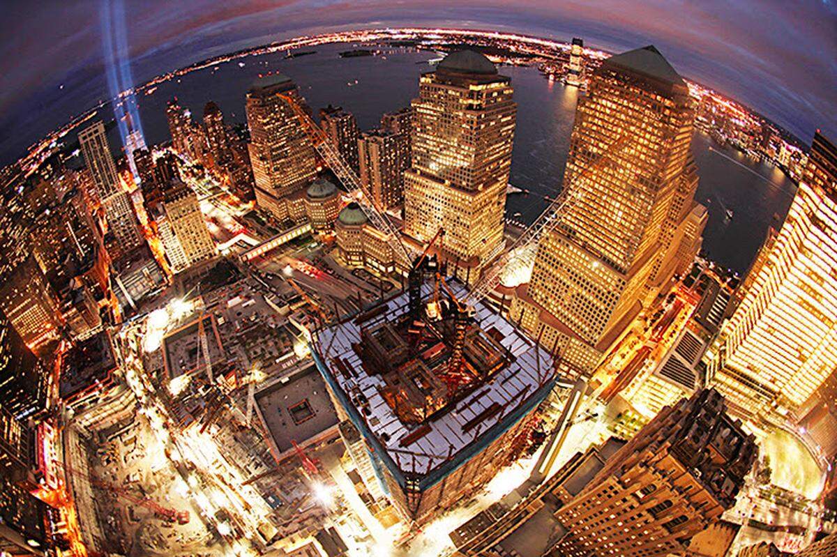 An overhead shot from the Smithsonian Channel documentary “Crowning New York,” which covers the construction of One World Trade Center, built on the site of the 9/11 attacks.