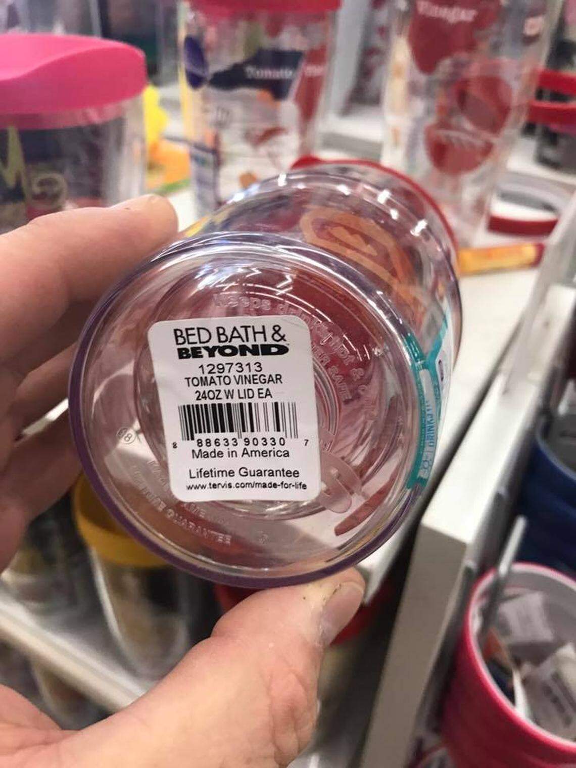 House of Swank’s design on a Tervis tumbler sold at the Cary, North Carolina Bed, Bath and Beyond store.