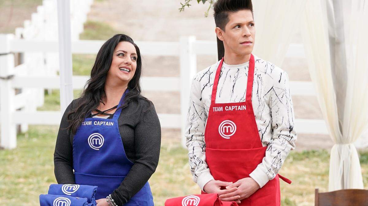 Team Captains Julia Danno, left, and Juni Cuevas, before the big team switcheroo in the "A Gordon Ramsay Wedding" episode of "MasterChef" airing Wednesday, July 11 on Fox.