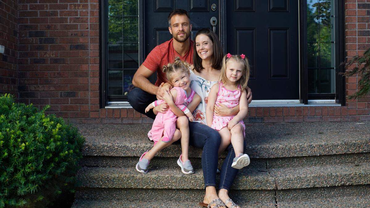 Sean Kleier, left, and Ashley Williams star in the Lifetime movie “Chris Watts: Confessions of a Killer.”