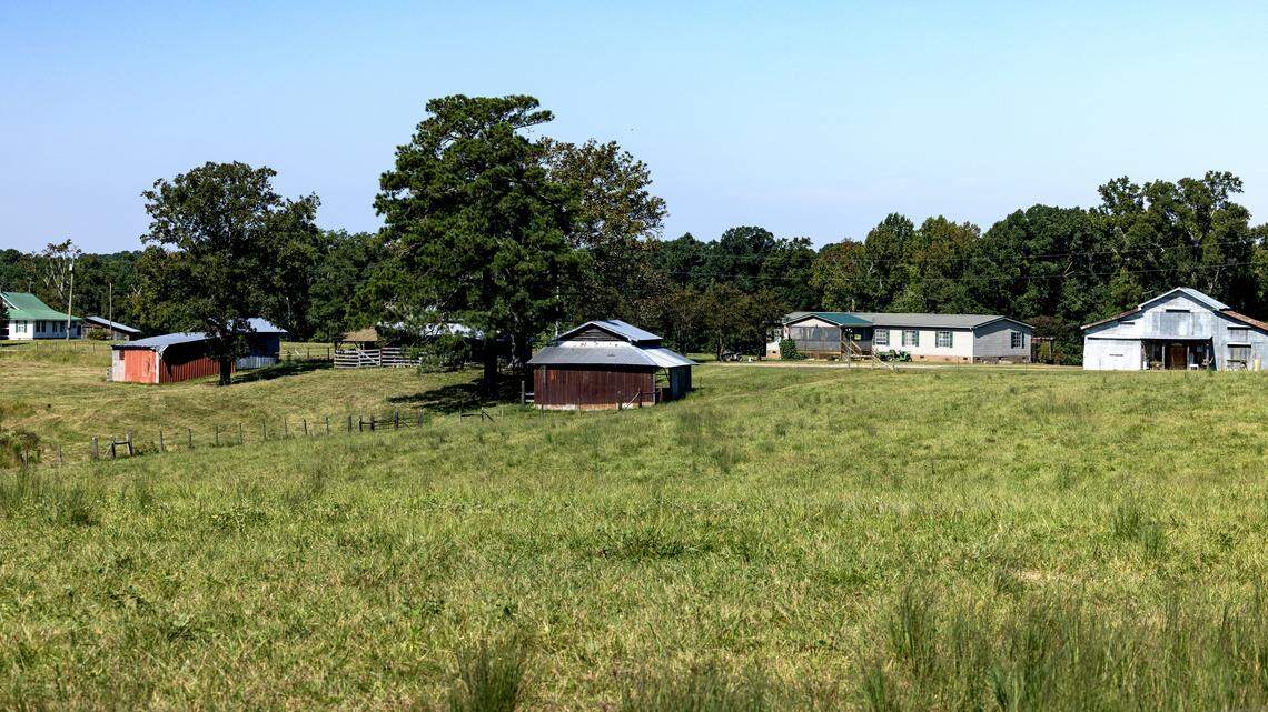 A portion of the tract of land where a proposed data center would be located near New Hill and the Harris Nuclear plant in Wake County.