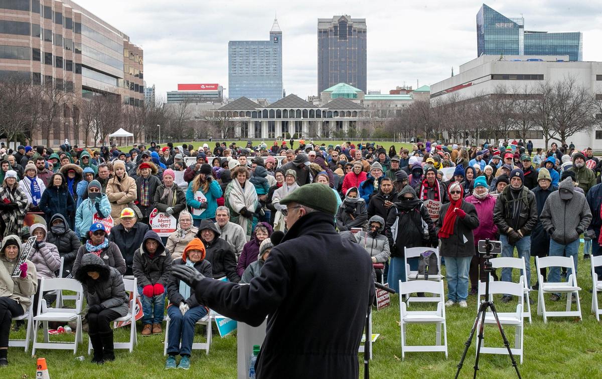Bishop Luis Zarama, Diocese of Raleigh, addresses the North Carolina Right to Life Rally on Saturday, January 14, 2023 in Raleigh, N.C.