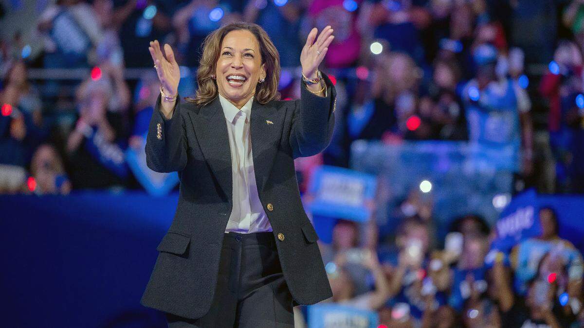 Vice President Kamala Harris, the Democratic Presidential nominee, arrives for a rally on Sunday, October 13, 2024 at Minges Coliseum in Greenville, N.C.