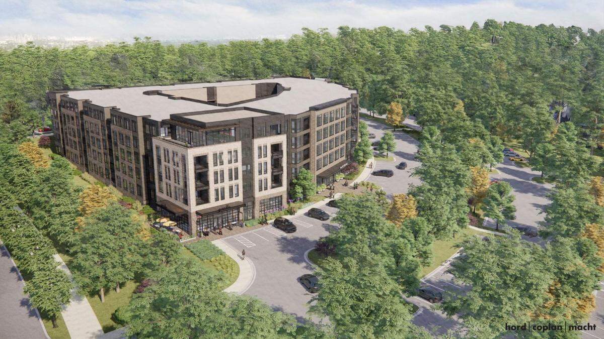 An aerial rendering of 7001 Weston in Cary.