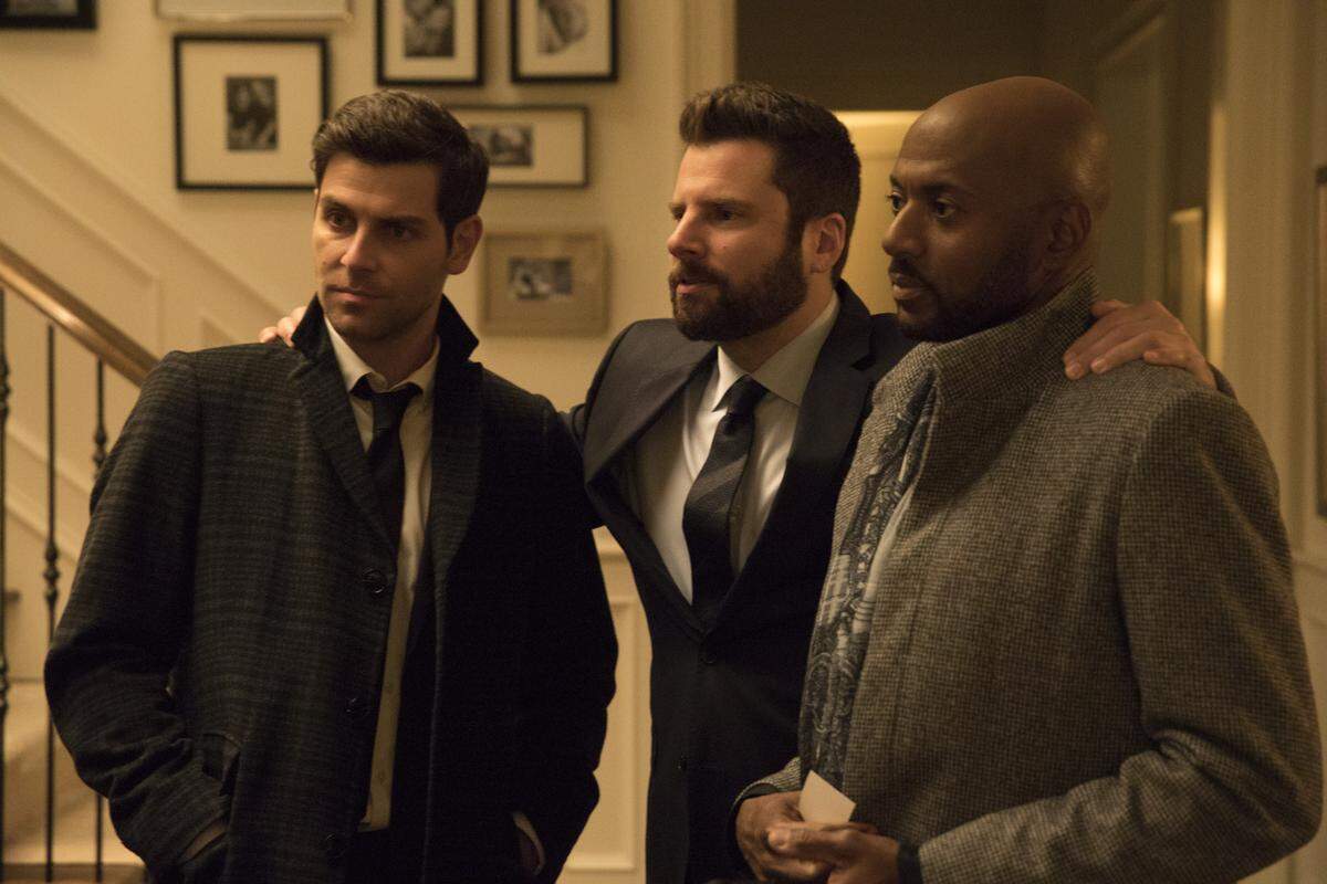 (L-R): David Giuntoli, James Roday and Romany Malco in the ABC series “A Million Little Things.”