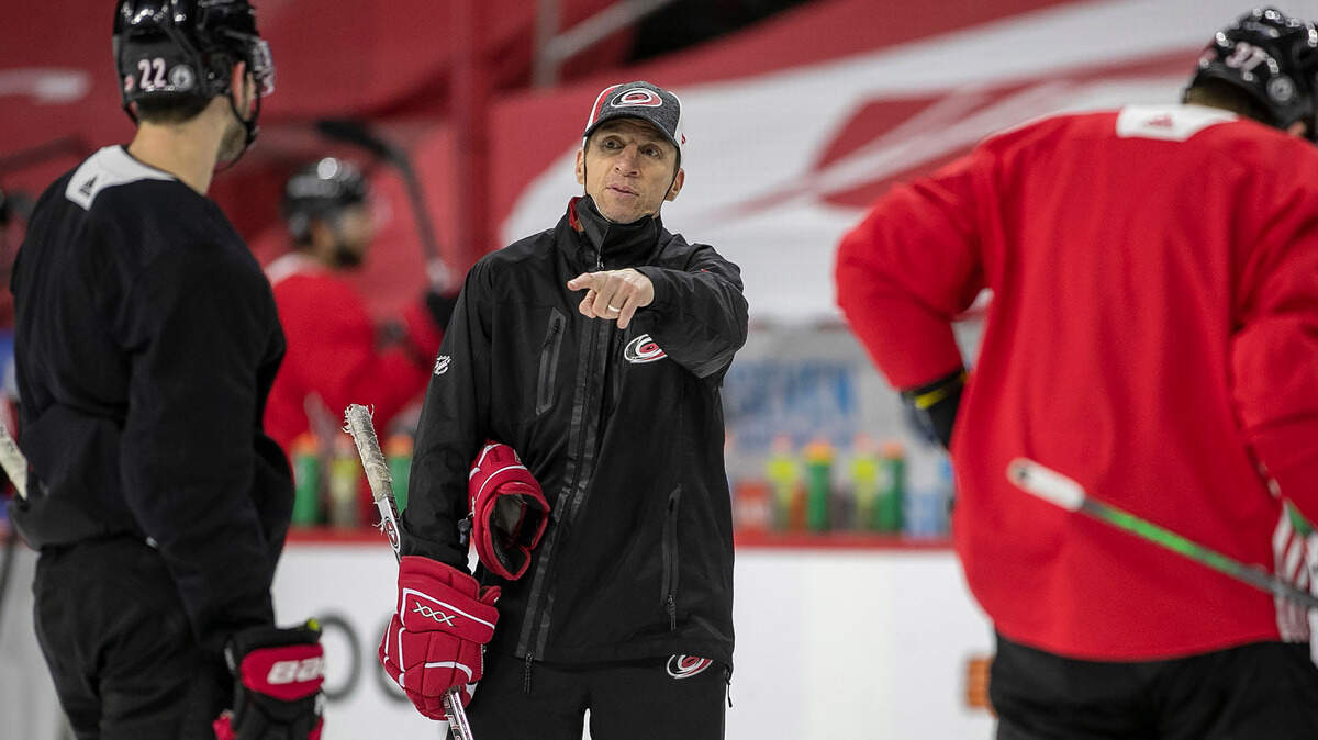 Carolina Hurricanes’ Rod Brind’Amour is beginning his fourth season as the Canes’ head coach as training camp for the 2021-22 season begins.