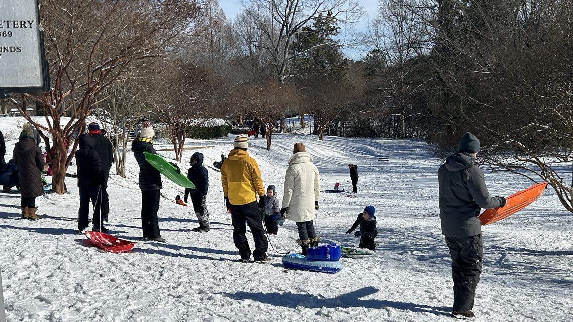 Raleigh’s hot sledding spot is a cemetery, a historic and respectful ride