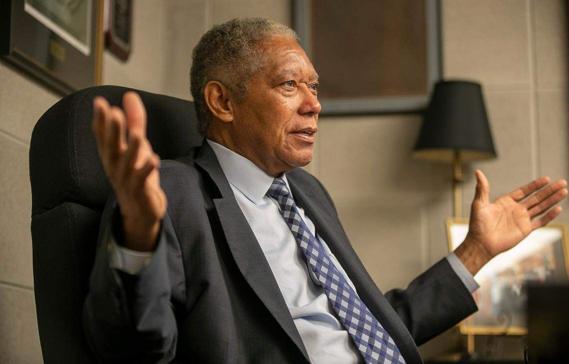 Senator Dan Blue, photographed during an interview in his office at the North Carolina General Assembly on Tuesday, September 20, 2022 in Raleigh, N.C.