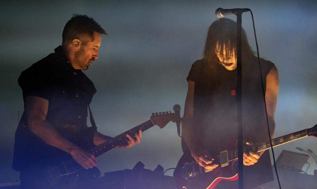 Trent Reznor and Nine Inch Nails open their 2022 U.S. tour at Raleigh, N.C.’s Red Hat Amphitheater, Thursday night, April 28, 2022.