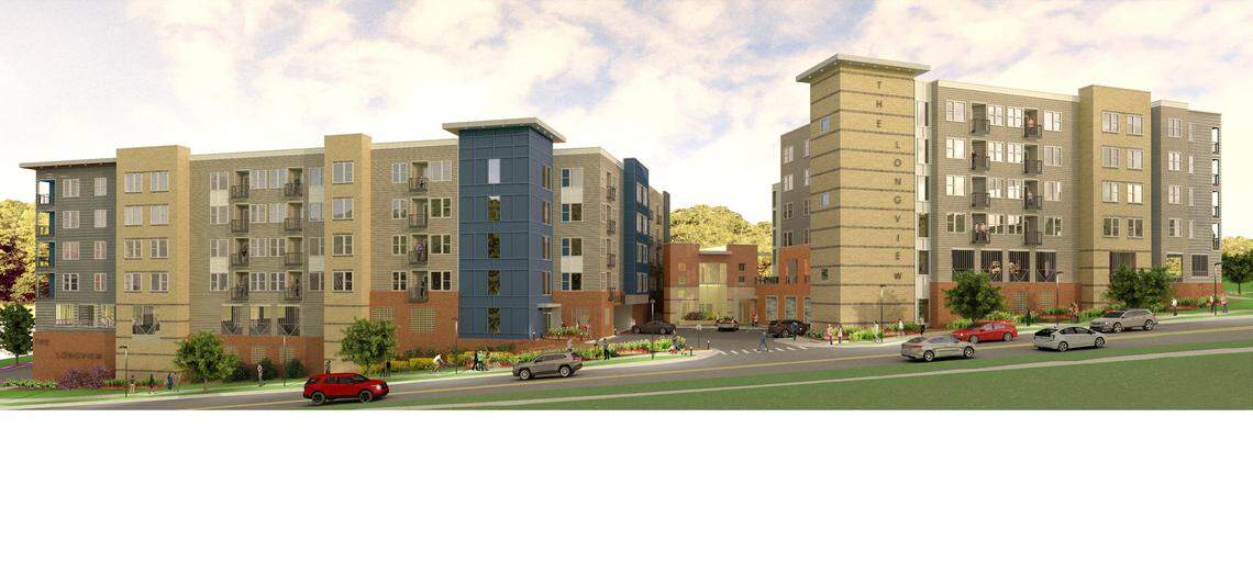 A full rendering of the Longview condo project, which will be built over multiple phases.