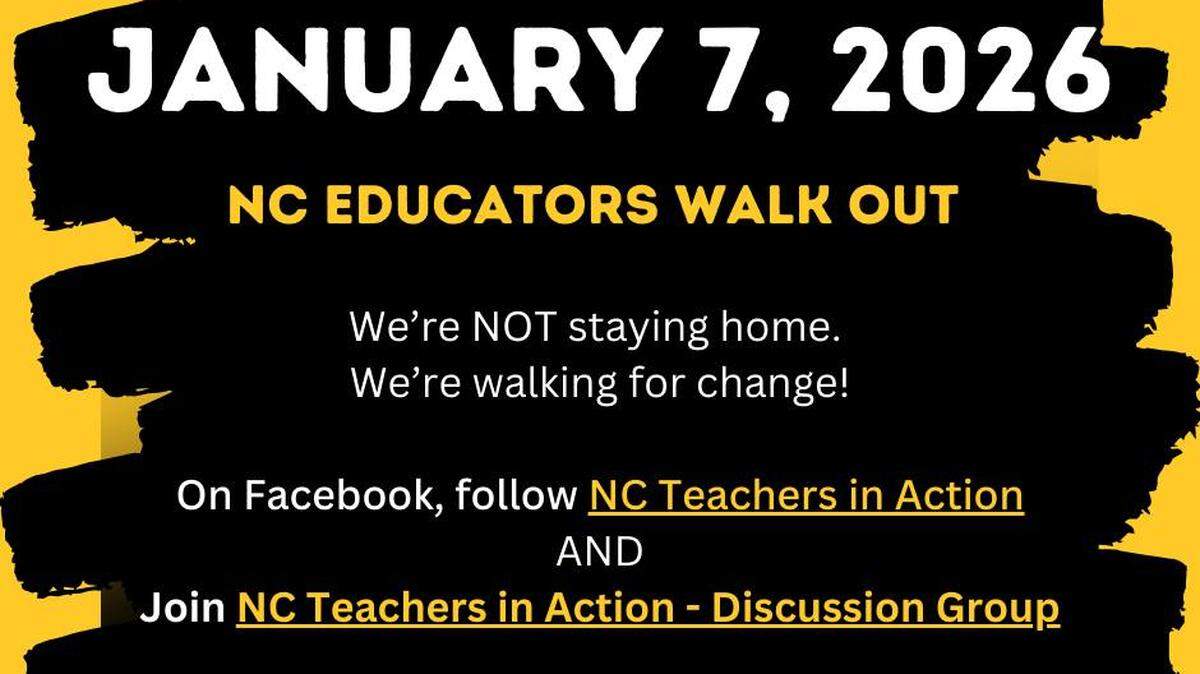 NC Teachers in Action is organizing a statewide teacher walkout on Jan. 7, 2026, to protest for better working conditions.