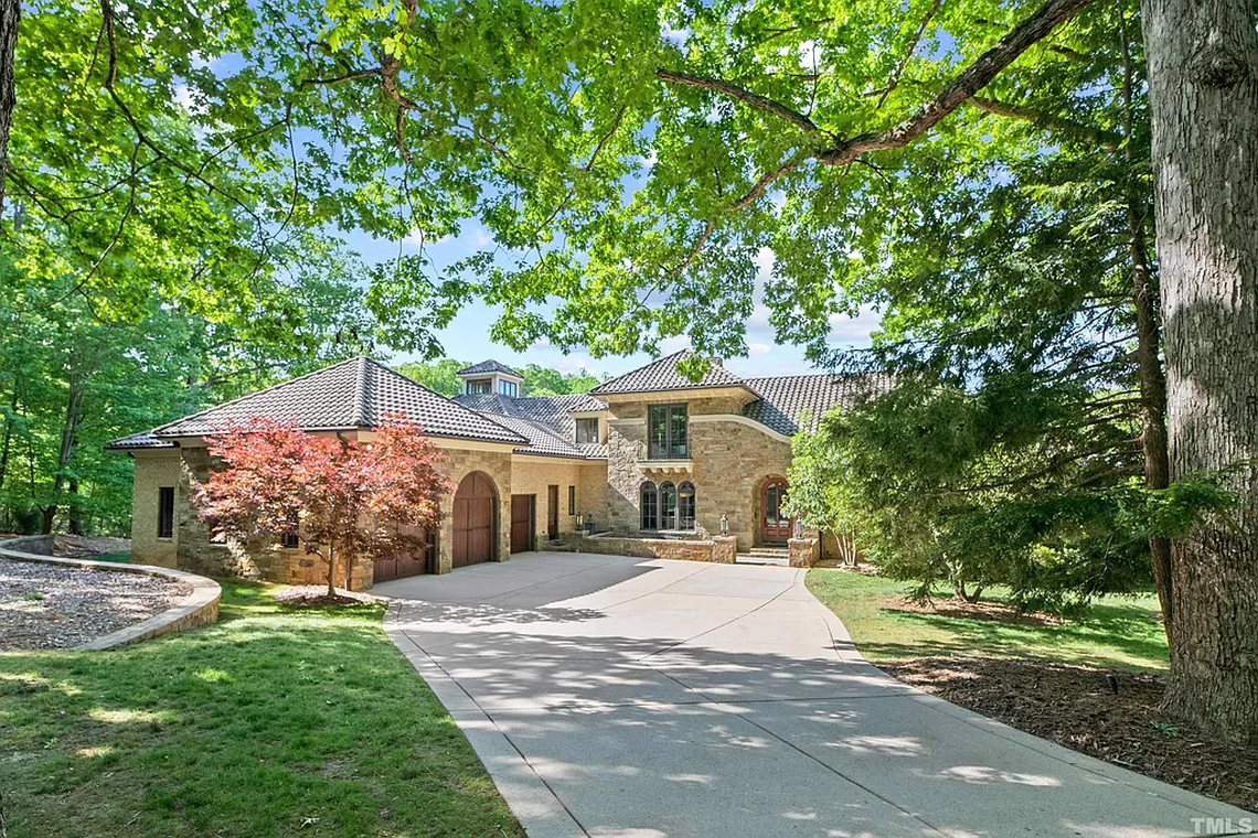 The 9,619-square-foot home was built in 2006 on nearly 8 acres in Wake County outside Cary’s town limits.