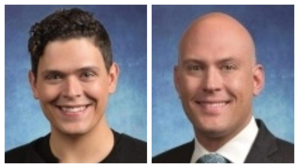 Raleigh City Council members Saige Martin, left, and Patrick Buffkin, right.