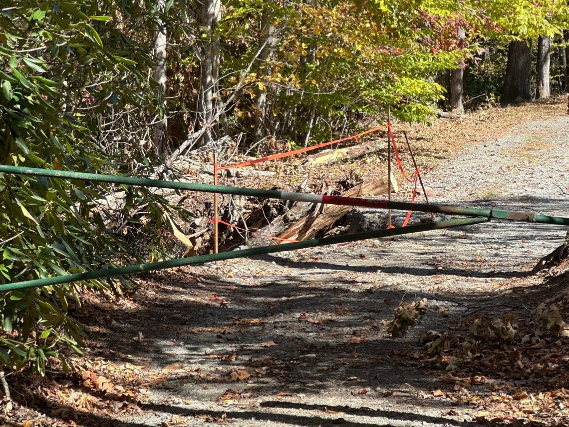 A gate on the property of U.S. Rep. Virginia Foxx.