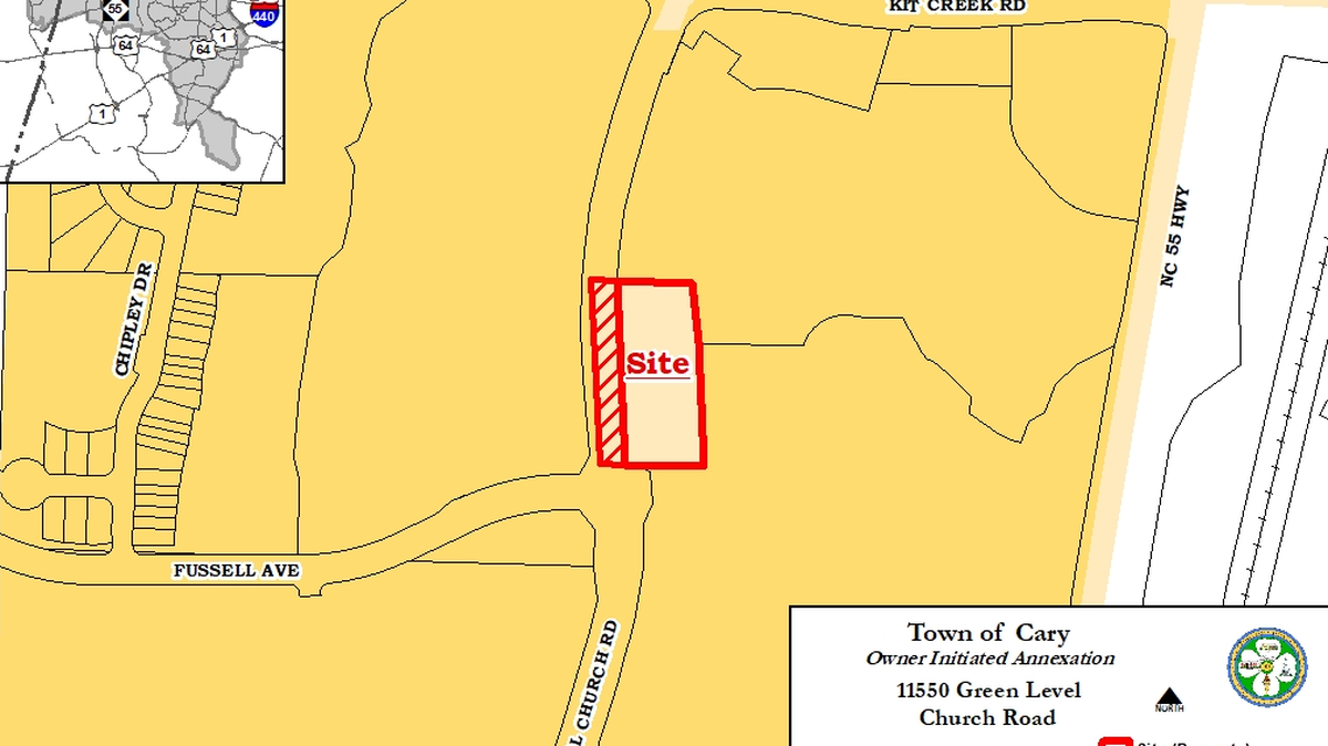 Primax Properties LLC owns a 1.74-acre parcel located at 11550 Green Level Church Road. The group has petitioned the town for the annexation of the property to develop an approximately 10,000-square-foot day care center on the site.