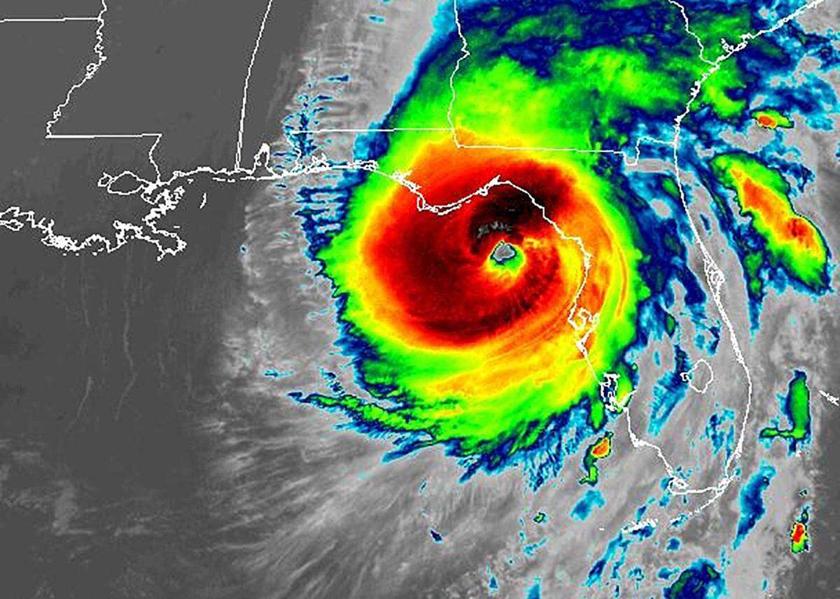 Infrared satellite image of Hurricane Helene as it approaches the Florida Coast Thursday, Sept. 24, 2024.