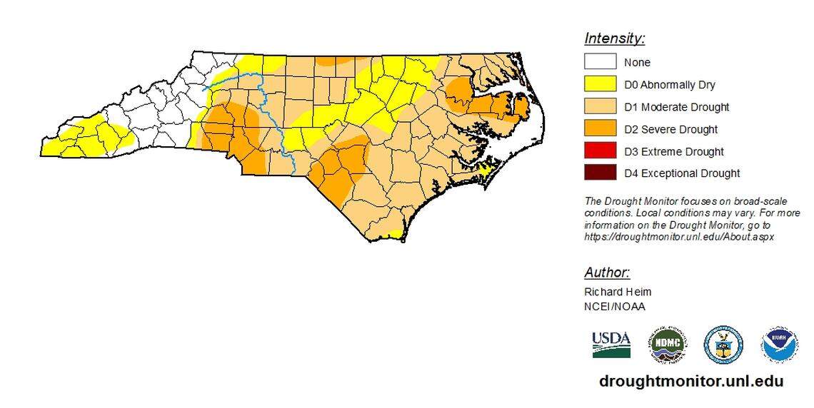 A dry fall leading into one of the driest Novembers on record have resulted in a drought for about 65% of North Carolina, with severe drought setting in around Charlotte and in parts of the state’s Coastal Plain.