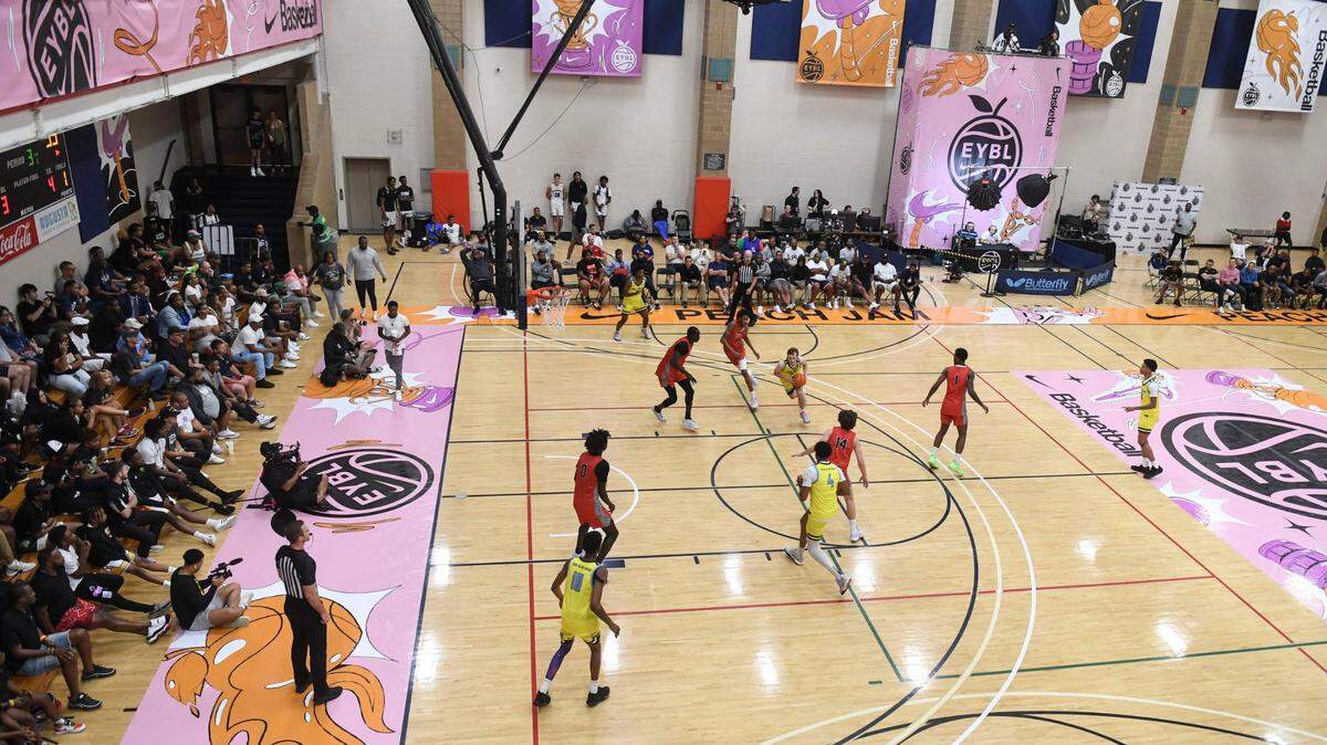 Players face off in the third day of the Peach Jam at Riverview Park Activities Center.