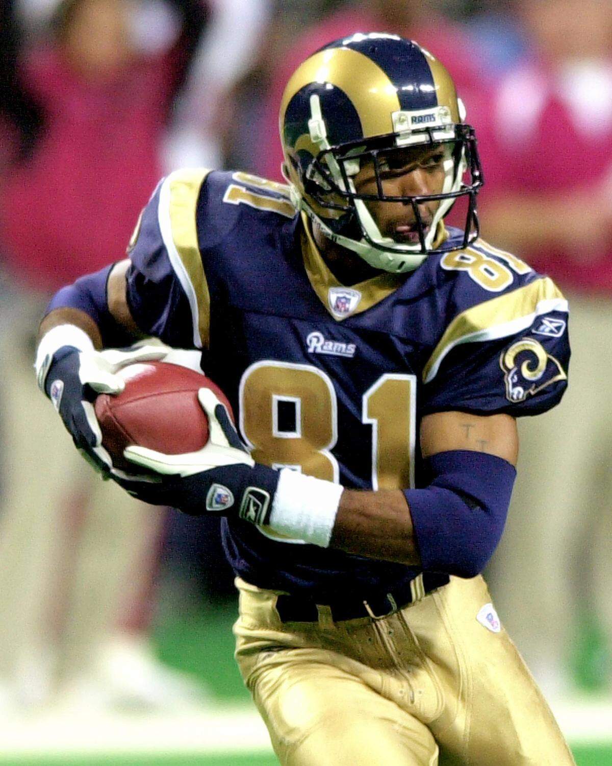 Torry Holt, pictured in 2002, was a wide receiver for the St. Louis Rams. Torry will be inducted into the National Football Foundation College Football Hall of Fame on Dec. 10.