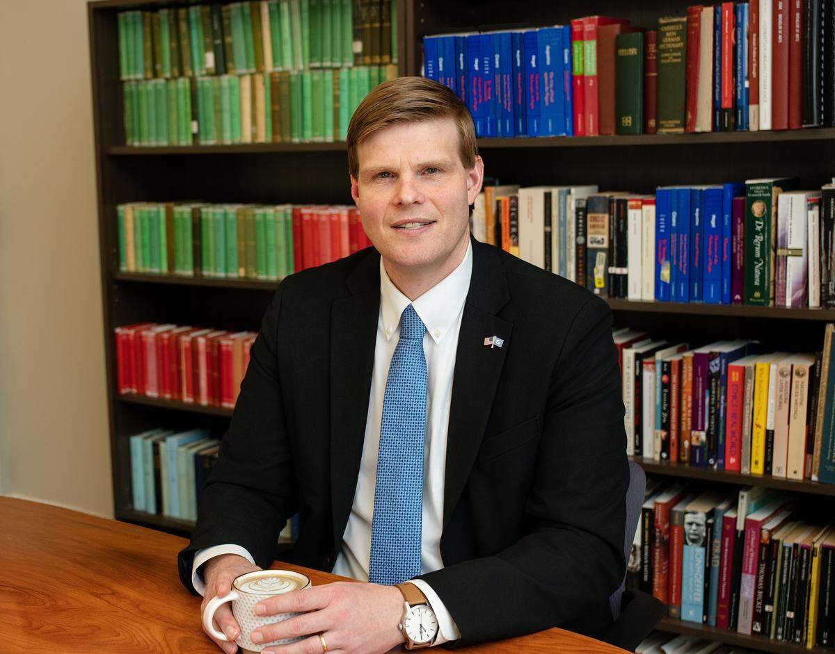 Jed Atkins. Dean and director of the School of Civic Life and Leadership (SCiLL).