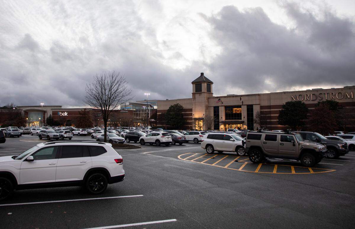 Southpoint Mall in Durham, N.C. remains mostly full despite an afternoon report of a gunfire in a parking lot on Sunday, Dec. 19, 2021. No injuries were reported.