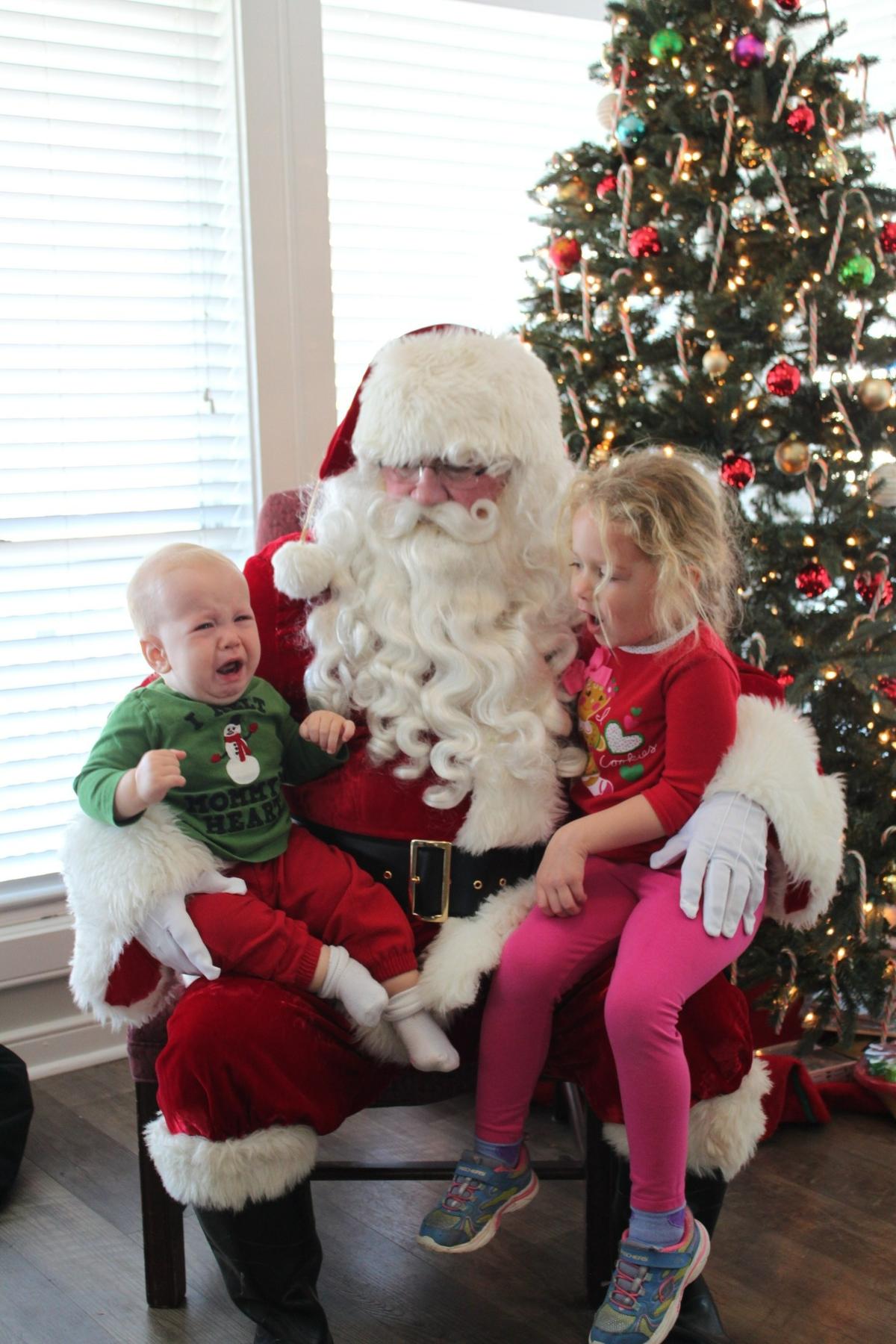 Kirsten Firminger’s children with Santa.