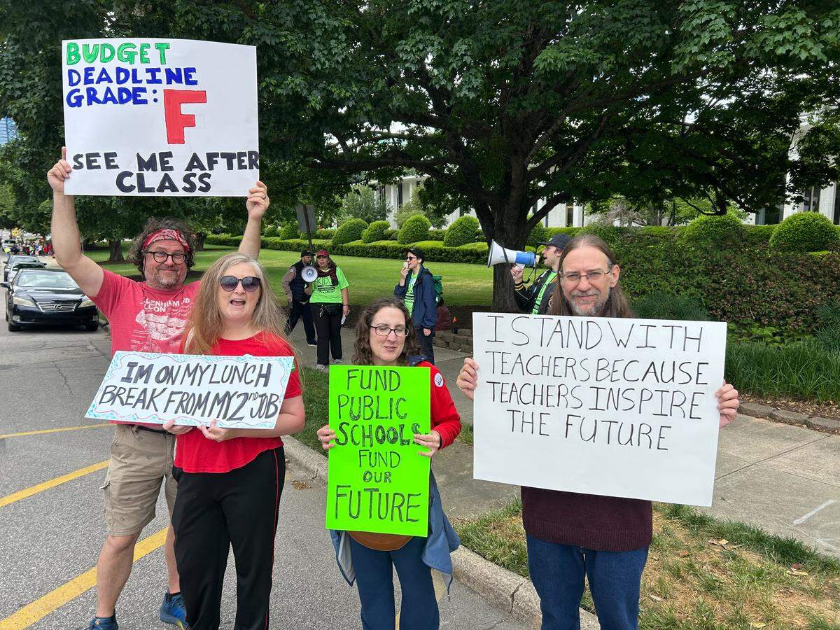 From left: Ben Korman, Patty Korman, Lisa Glass, David Glass, Patty is chemistry teacher at Athens Drive High School in Raleigh.