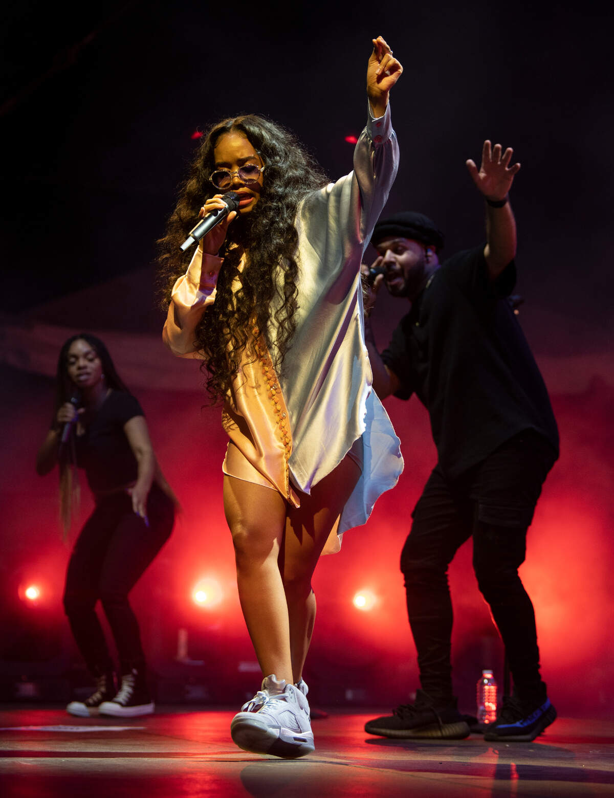 H.E.R. in concert at Raleigh, N.C.’s Red Hat Amphitheater, Friday night, June 24, 2021.