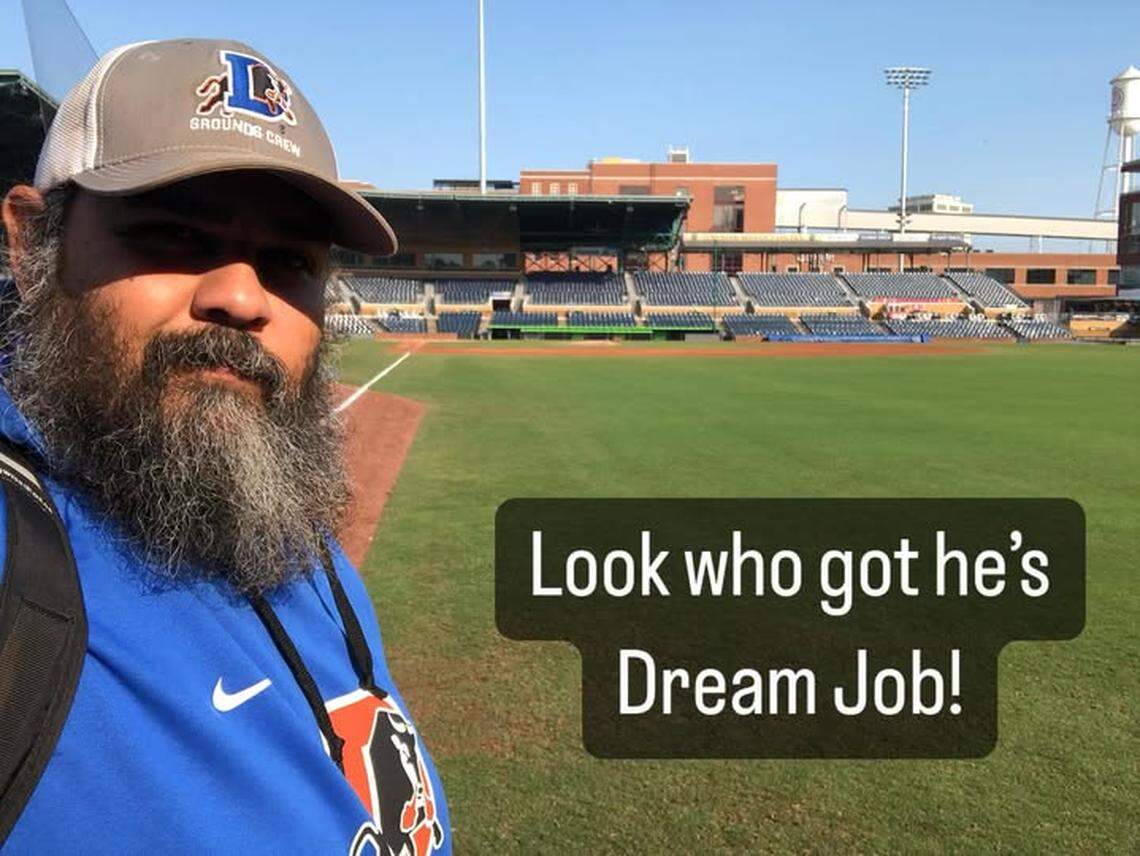 Zachary Horn posts on Facebook about his job as a Durham Bulls groundskeeper
