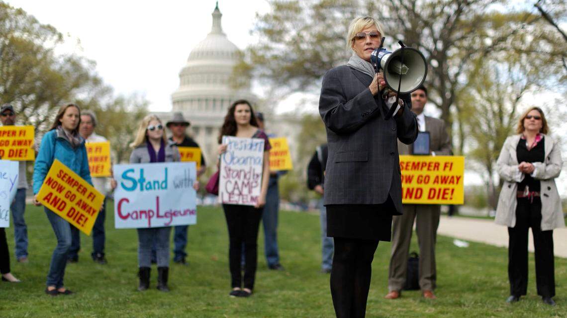 A screenshot from one of the many television commercials and online video ads targeting possible victims of contaminated water at the Camp Lejune Marine Corps base in North Carolina.