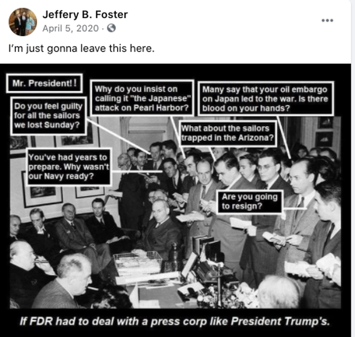 North Carolina Superior Court Judge Jeffery Foster Facebook post.