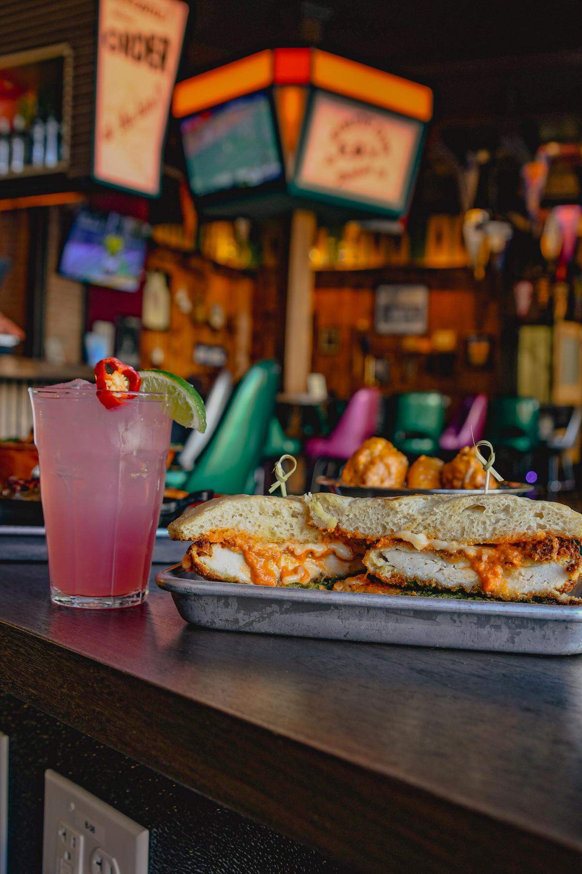 Sandwiches at the new EO’s Athletic Club in Durham are served on house-made focaccia bread.