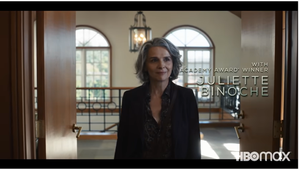 Juliette Binoche as Sophie Brunet, from the trailer for “The Staircase” on HBO Max.