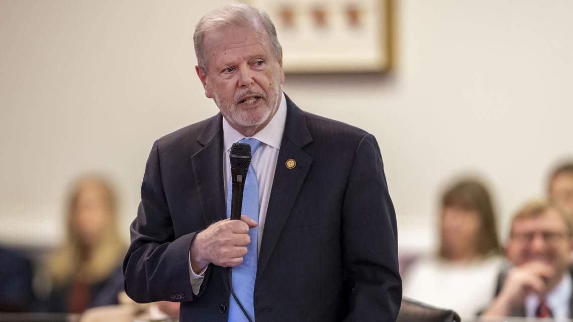Senator Phil Berger, President Pro Tempore of the NC Senate, addresses the chamber on Wednesday, April 22, 2026 in Raleigh, N.C.
