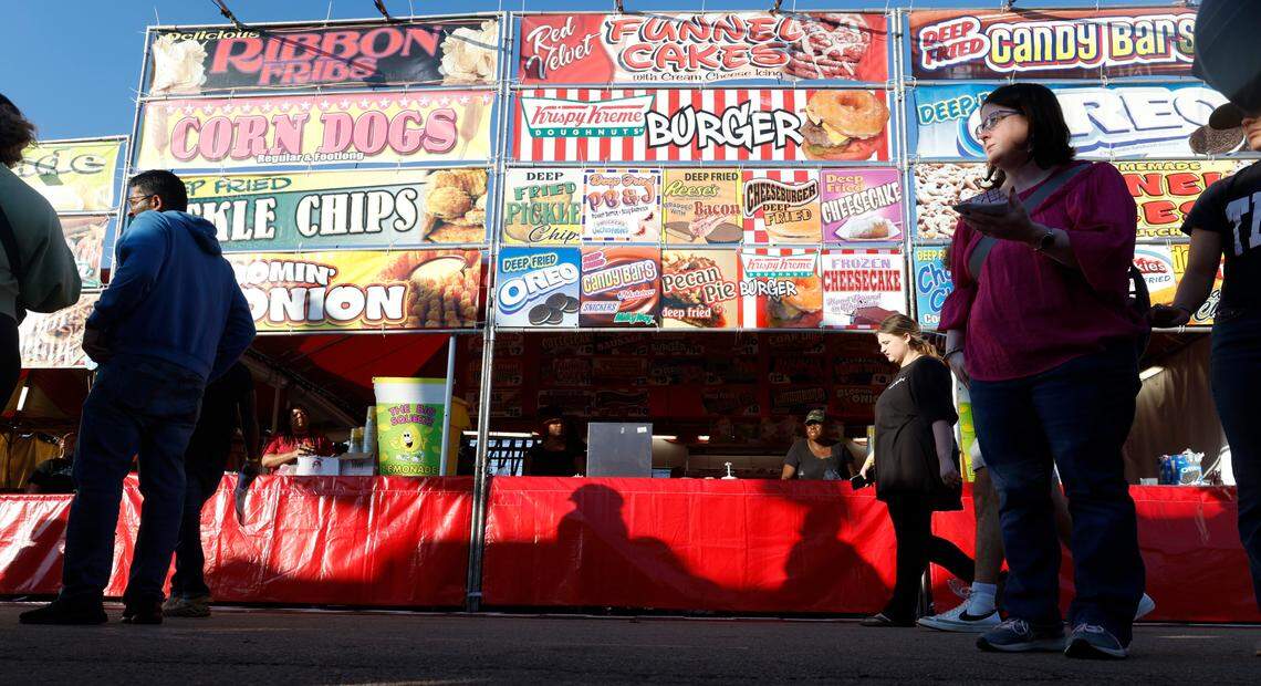Fairgoers can choose from lots of different fried foods while attending the N.C. State Fair in Raleigh, N.C., Thursday, Oct. 12, 2023.