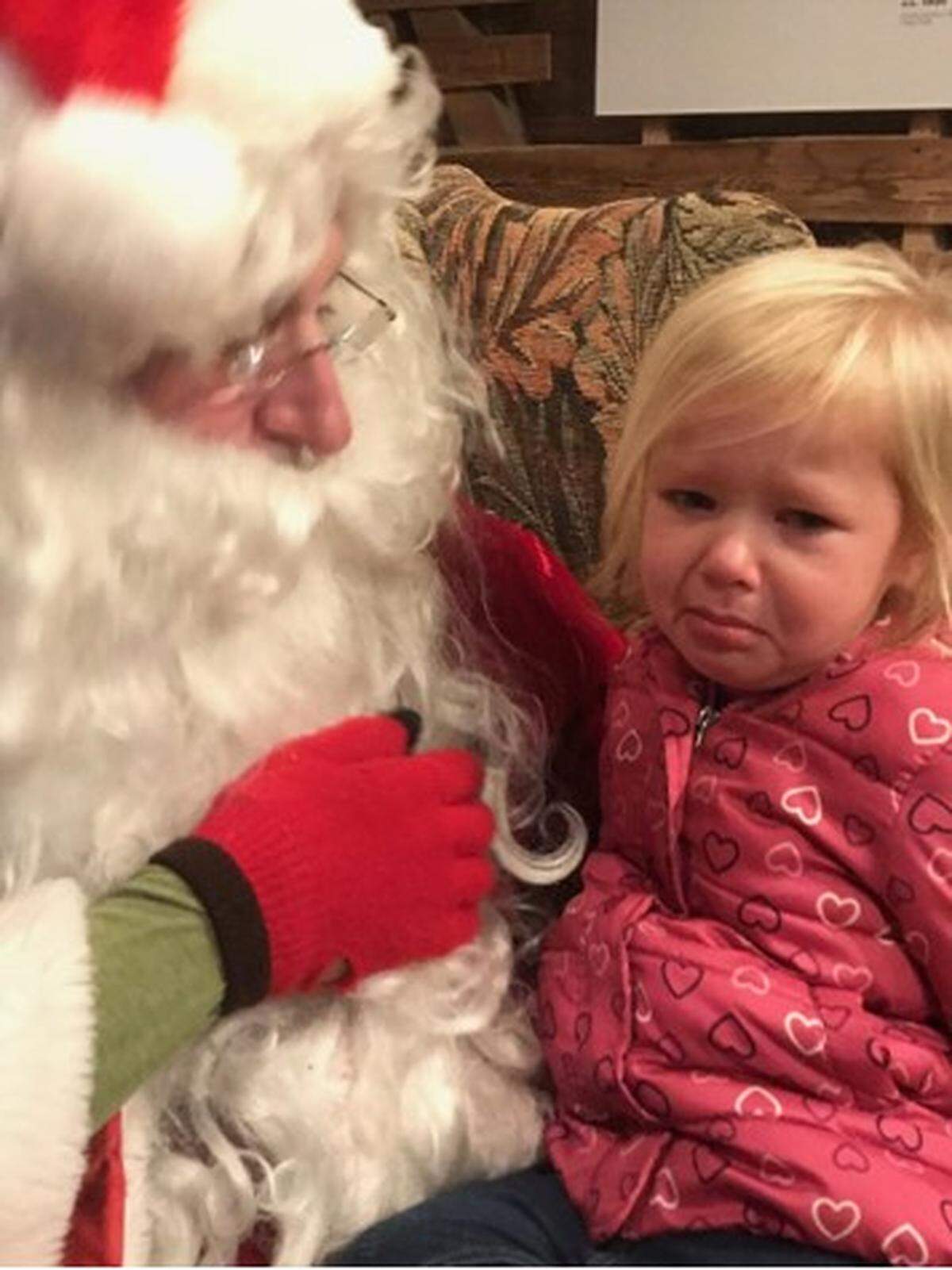 Faye Johnson’s great-niece with Santa.