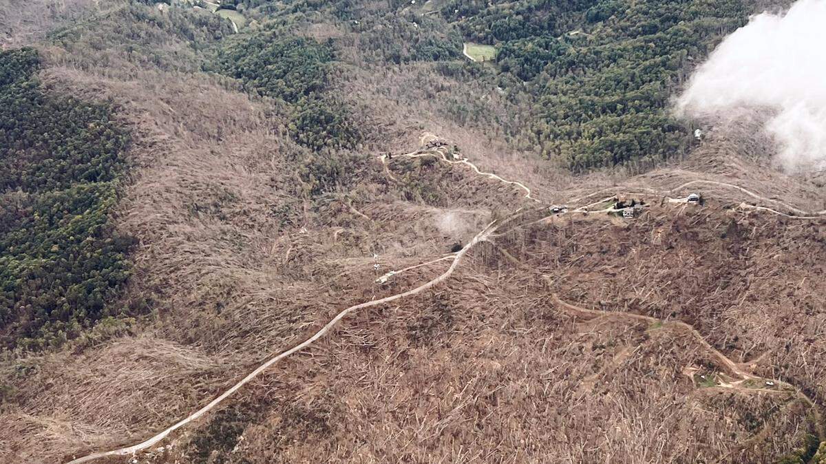 The N.C. Forest Service’s aerial survey found Helene damaged more than 822,000 acres of woodlands in the state. As it dries out, the downed wood becomes fuel for wildfires.