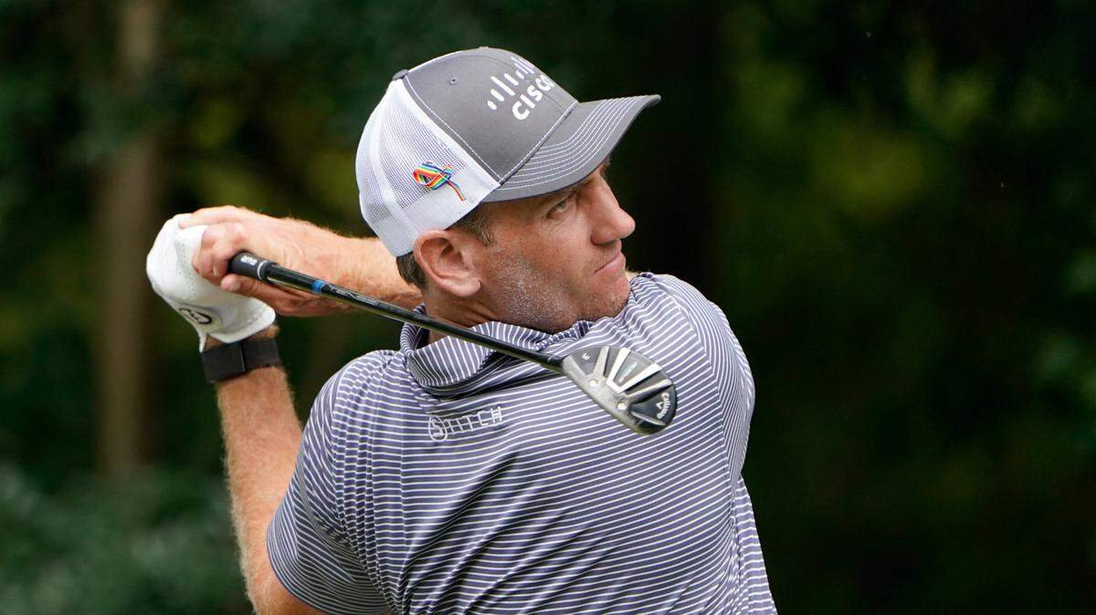 Brendon Todd watches his tee shot on the sixth hole during the first round of the Wyndham Championship golf tournament at Sedgefield Country Club on Thursday, Aug. 13, 2020, in Greensboro.