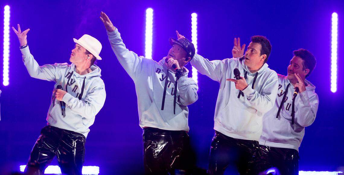 New Kids on the Block in concert on the “Mixtape 2022 Tour” at Raleigh, N.C.’s PNC Arena, Friday night, July 22, 2022.