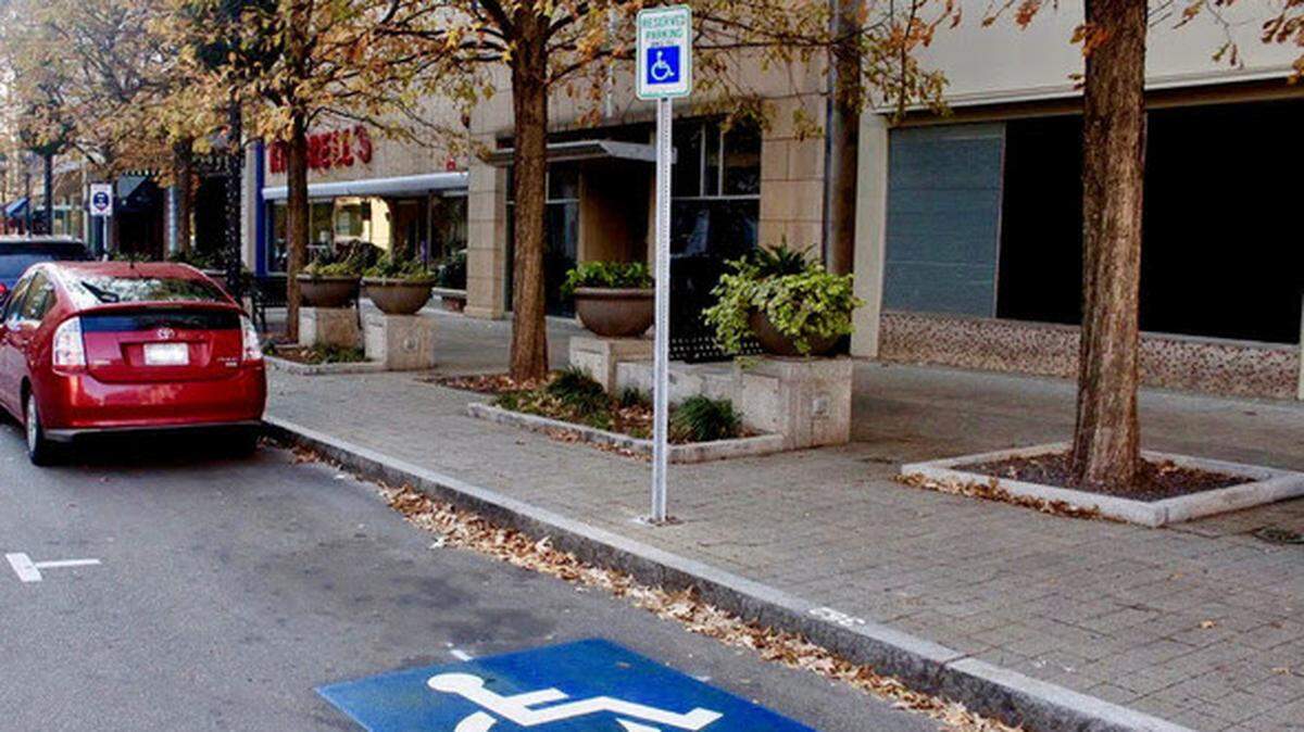 The city plans to install 16 parking spaces like this one for handicapped drivers around downtown Raleigh by the end of the year.