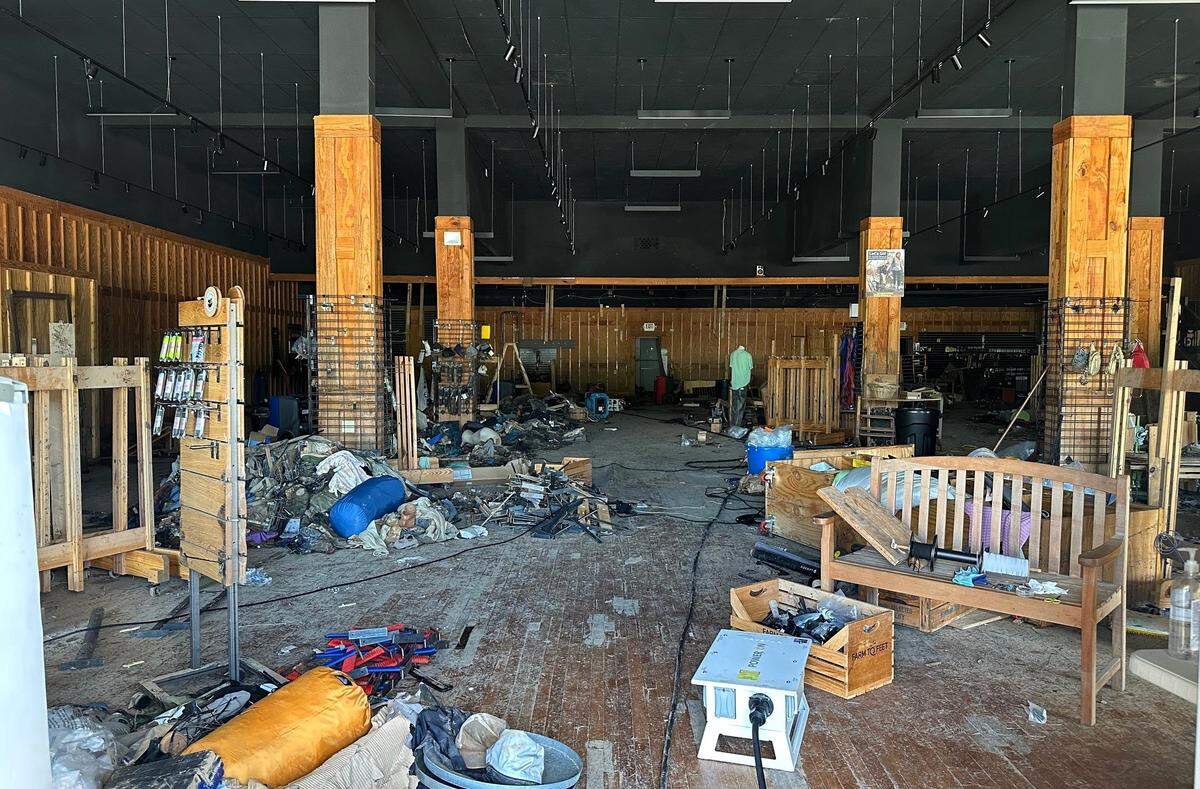 Great Outdoor Provision Co. was destroyed and lost most of its merchandise in the flooding from Tropical Depression Chantal on July 6, 2025.