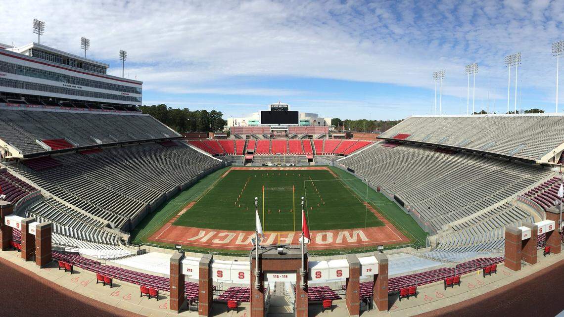 Carter-Finley Stadium is seen in this iPhone panorama photo taken Tuesday, Feb. 26, 2019.
