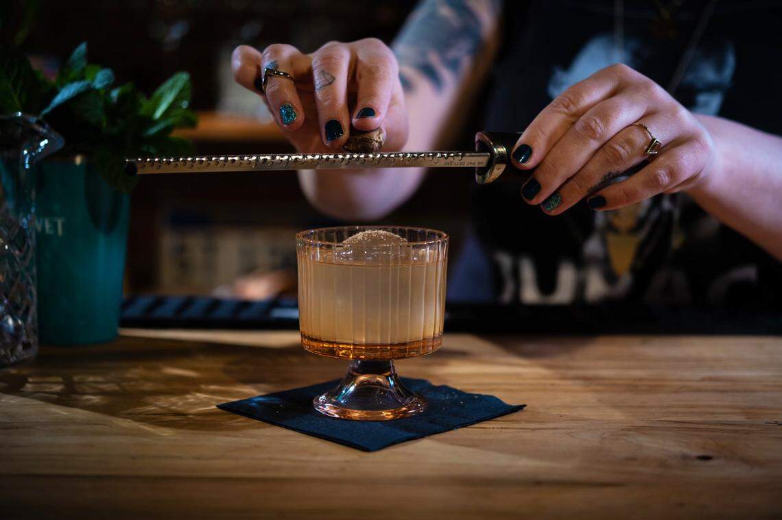 A new Downtown Durham cocktail bar, the Velvet Hippo, debuts with a two-tier rooftop and a weekend Yappy Hour where dogs are allowed.