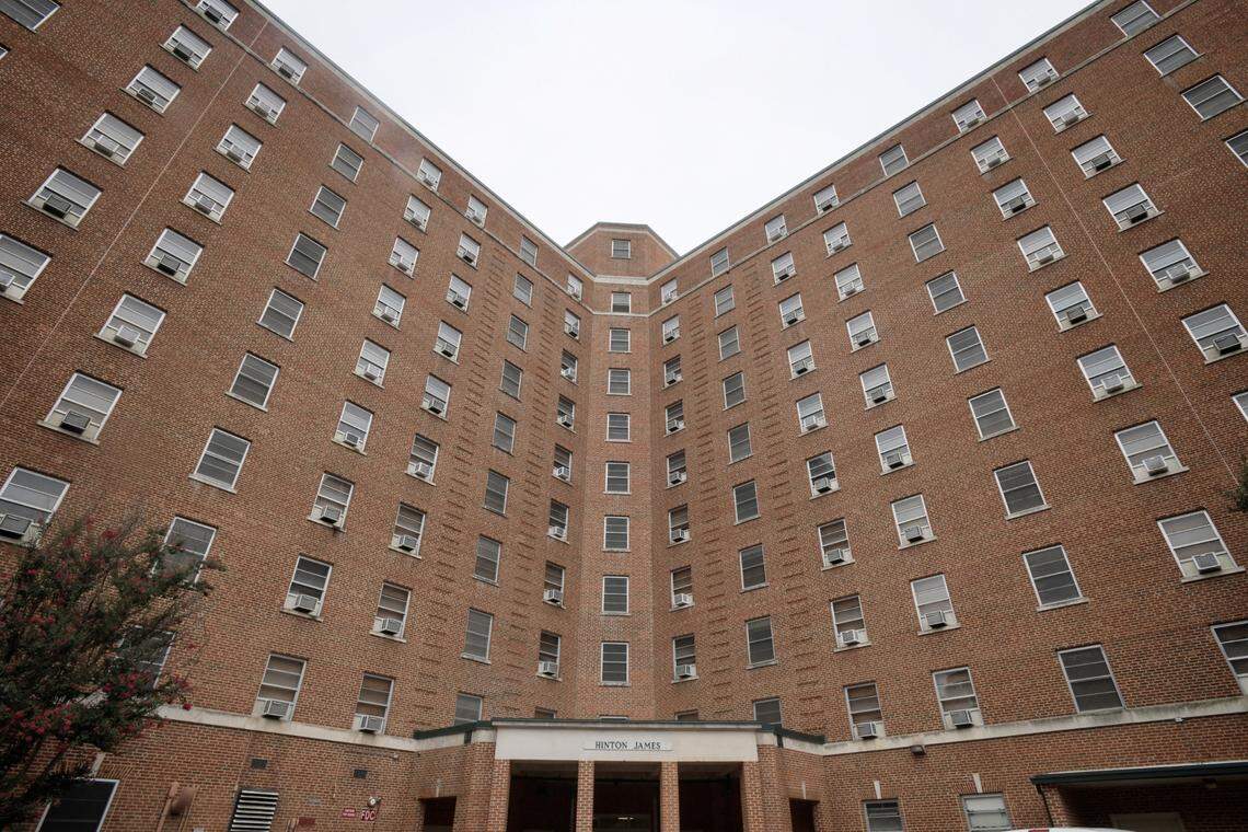 A cluster of COVID-19 cases has been identified in Hinton James dorm on the UNC campus in Chapel Hill, N.C. Sunday, Aug. 16, 2020.