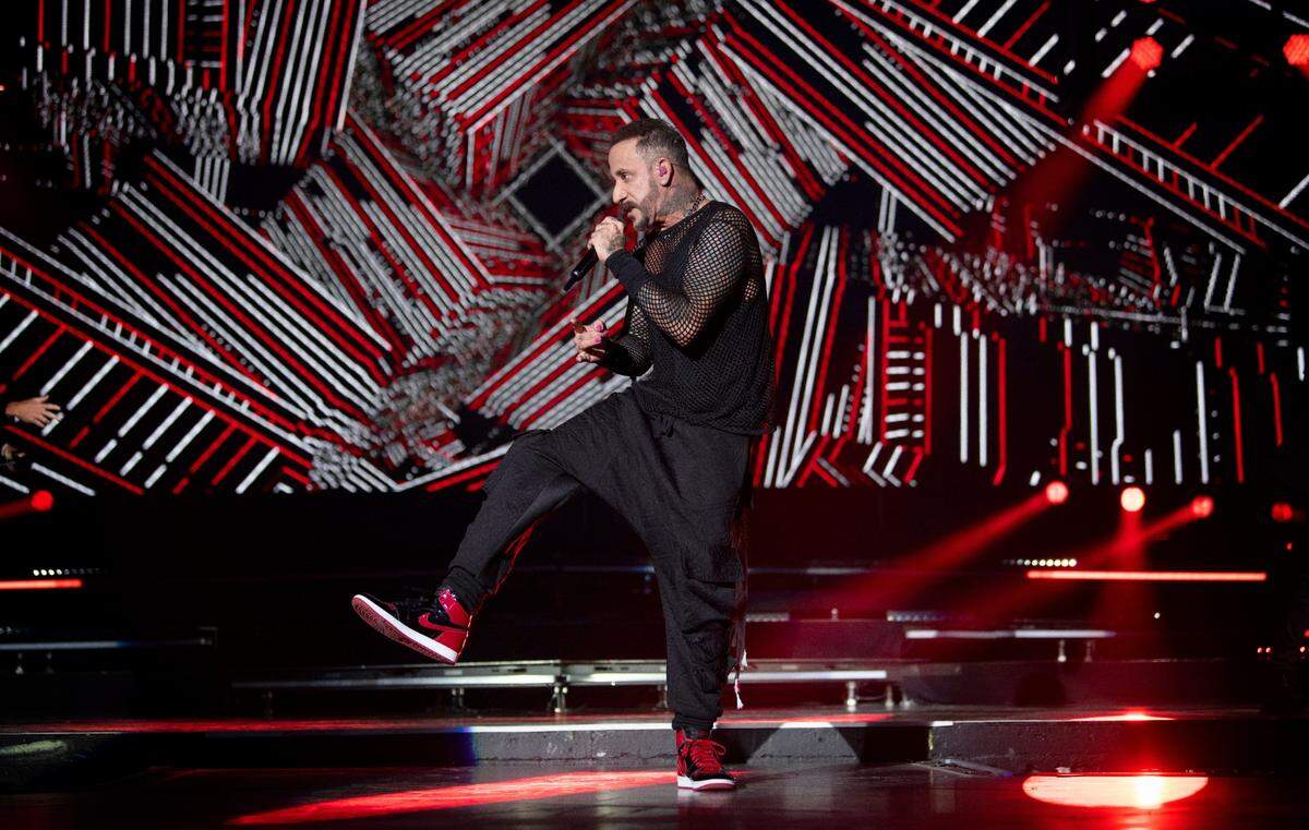 AJ McLean and Backstreet Boys in concert at Coastal Credit Union Music Park at Walnut Creek in Raleigh, N.C., Saturday night, June 25, 2022.