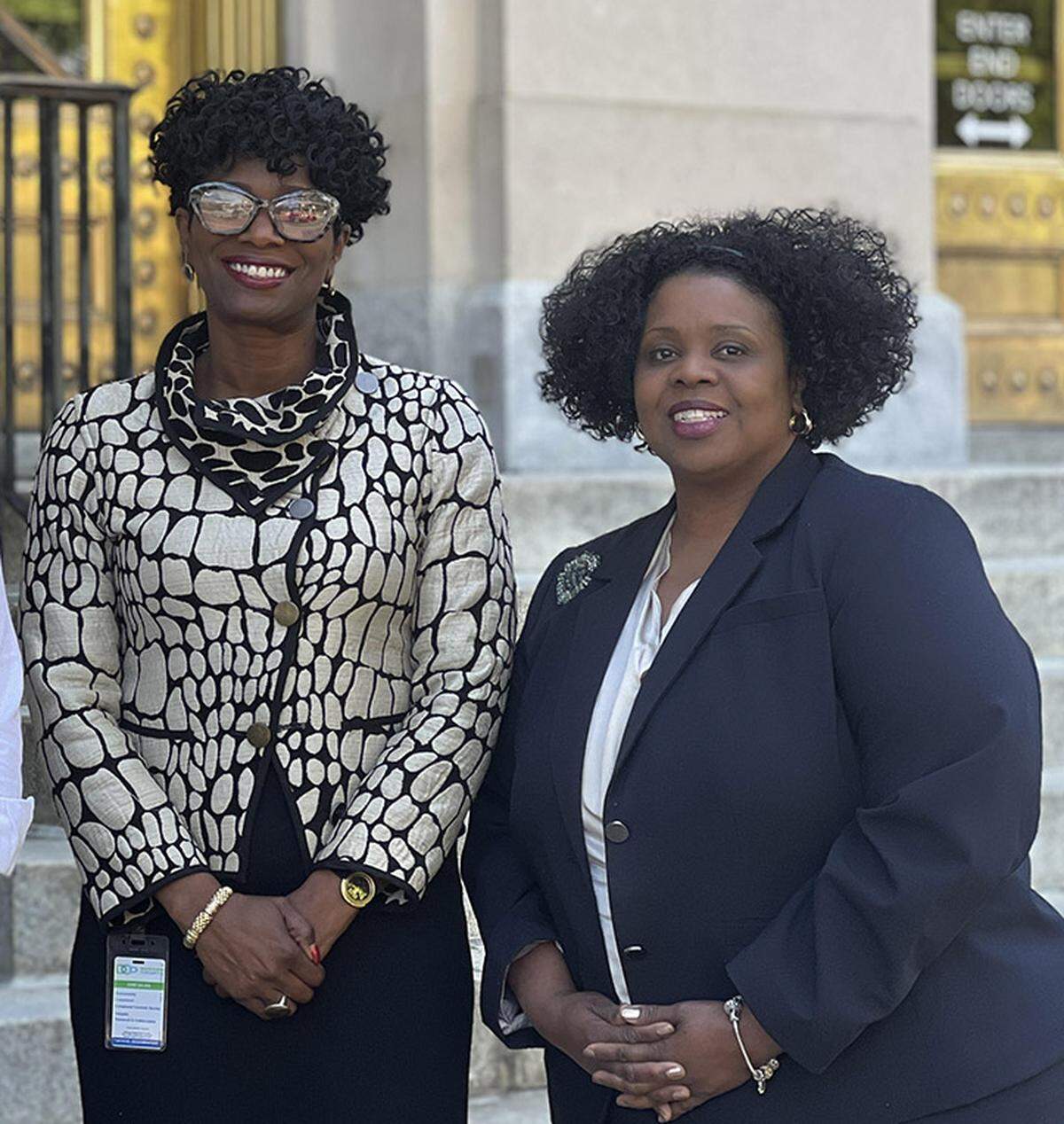 While Durham County manager Kimberly J. Sowell, left, is on leave, deputy county manager Claudia Hager is serving as the interim.